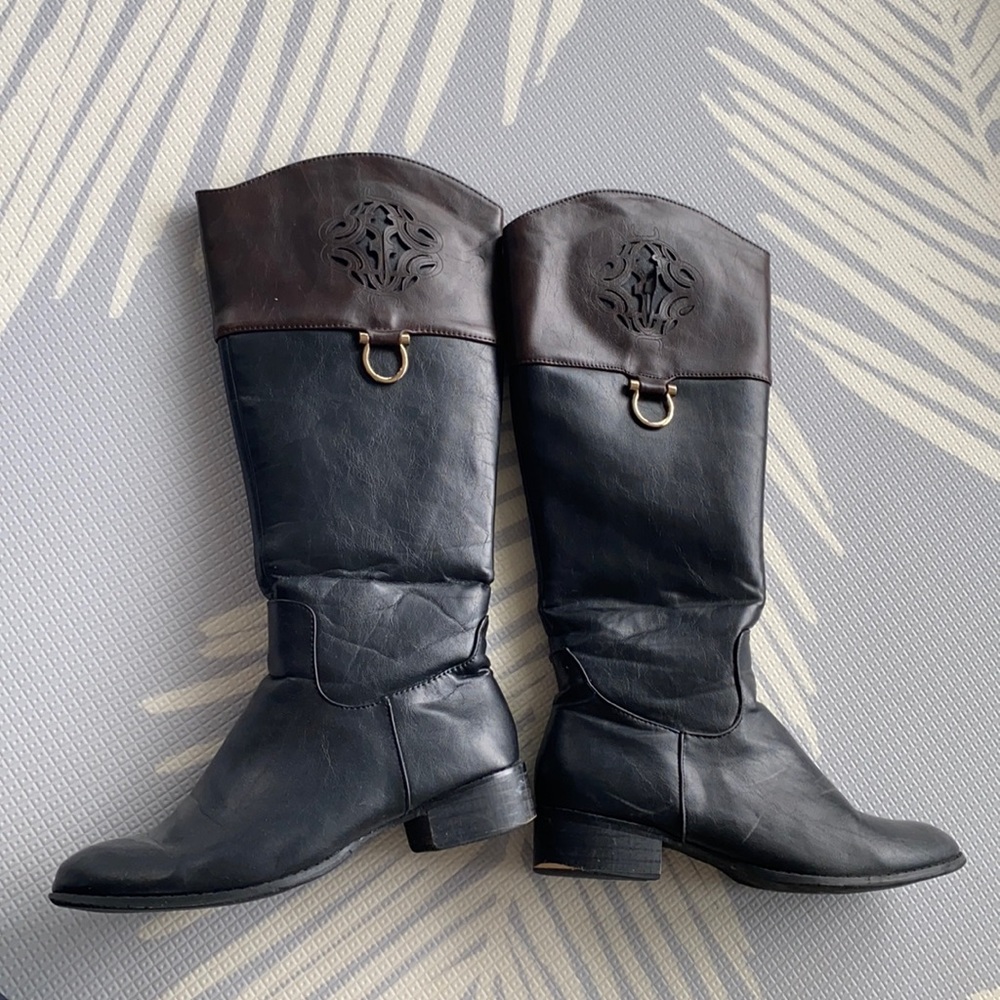 Black and brown boots